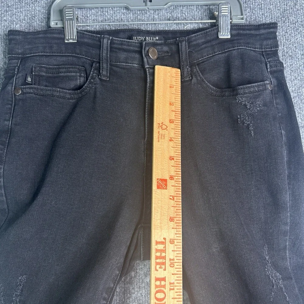 Judy Blue Skinny Fit Jeans Womens Size 5/27‎ Black Raw Hem